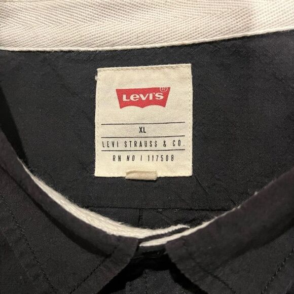 Levi’s Dark Gray Dress Button Up Down Shirt Men’s XL - Picture 3 of 4